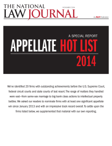 AppellAte hot list 2014 A speciAl report