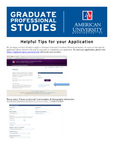 Helpful Tips for your Application