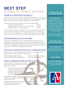 NEXT STEP SCHOOL OF PUBLIC AFFAIRS YOUR U.S. POLITICS &amp; POLICY