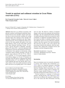 Trends in nutrient and sediment retention in Great Plains reservoirs (USA)