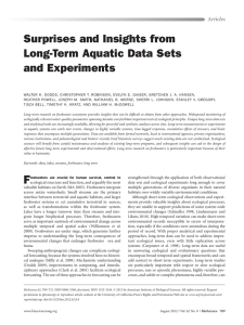 Surprises and Insights from Long-Term Aquatic Data Sets and Experiments Articles