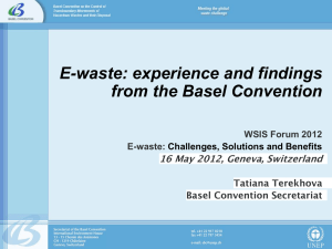 E-waste: experience and findings from the Basel Convention  WSIS Forum 2012