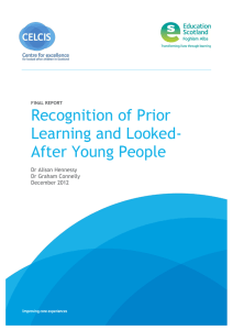 Recognition of Prior Learning and Looked- After Young People
