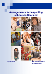 Arrangements for inspecting schools in Scotland  August 2011