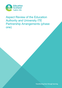 Aspect Review of the Education Authority and University ITE Partnership Arrangements (phase