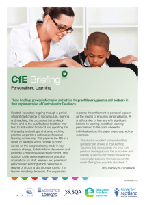 CfE Briefing 5 Personalised Learning