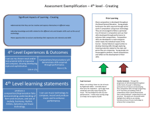 Assessment Exemplification – 4 level - Creating