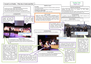 Second Level Studies – What does it look/sound like? Teacher Voice