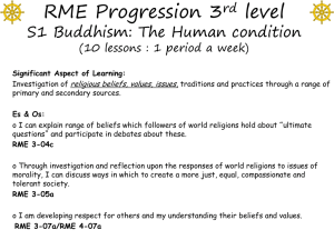 RME Progression 3 level S1 Buddhism: The Human condition rd