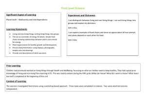 First Level Science Significant Aspect of Learning Experiences and Outcomes