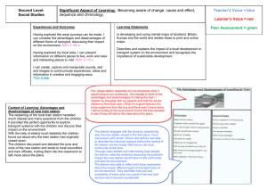 sequence and chronology.  Second Level: Significant Aspect of Learning: