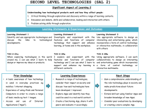 SECOND LEVEL TECHNOLOGIES (SAL 2) Significant Aspect of Learning 2
