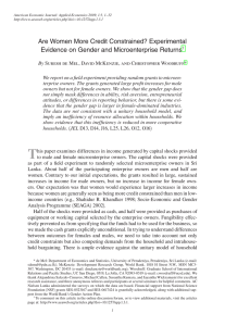 Are Women More Credit Constrained? Experimental s