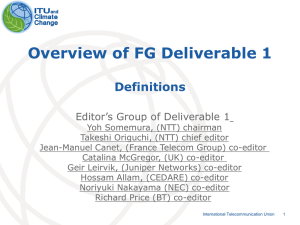 Overview of FG Deliverable 1 Definitions Editor’s Group of Deliverable 1