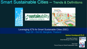 Leveraging ICTs for Smart Sustainable Cities (SSC) Sekhar Kondepudi Ph.D