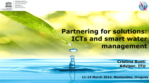 Partnering for solutions: ICTs and smart water management Cristina Bueti
