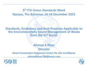 5 ITU Green Standards Week Nassau, The Bahamas 14-18 December 2015