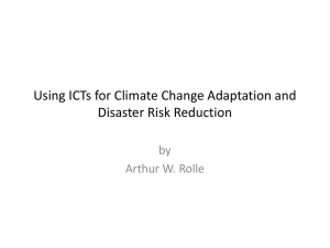 Using ICTs for Climate Change Adaptation and Disaster Risk Reduction by