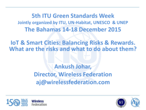 5th ITU Green Standards Week The Bahamas 14-18 December 2015