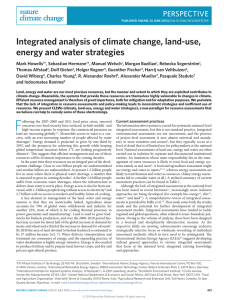 Integrated analysis of climate change, land-use, energy and water strategies
