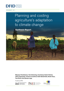 Planning and costing agriculture’s adaptation to climate change Synthesis Report
