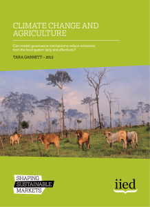 Climate Change and agriCulture Can market governance mechanisms reduce emissions