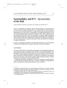 Sustainability and ICT – An overview of the field