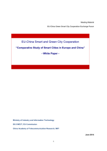 EU-China Smart and Green City Cooperation - White Paper -