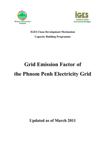 Grid Emission Factor of the Phnom Penh Electricity Grid
