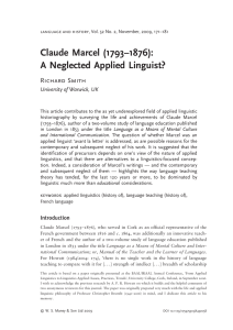 Claude Marcel (1793–1876): A Neglected Applied Linguist? Richard Smith University of Warwick, UK