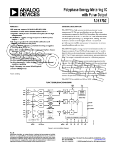 Polyphase Energy Metering IC with Pulse Output ADE7752