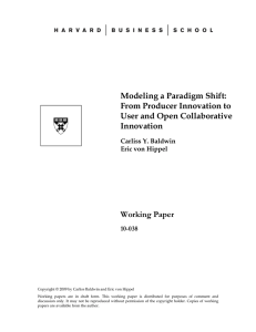 Modeling a Paradigm Shift: From Producer Innovation to User and Open Collaborative Innovation