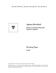 Agency Revisited Working Paper  10-082