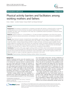 Physical activity barriers and facilitators among working mothers and fathers Open Access