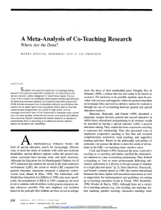 Meta-Analysis Co-Teaching Research A