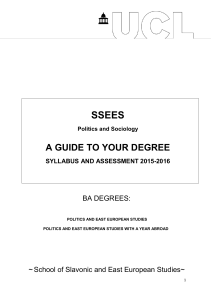 SSEES A GUIDE TO YOUR DEGREE BA DEGREES: ~