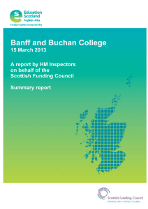 Banff and Buchan College  15 March 2013 A report by HM Inspectors