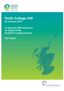 Perth College UHI  22 January 2016 A report by HM Inspectors