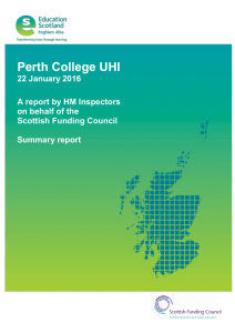 Perth College UHI  22 January 2016 A report by HM Inspectors