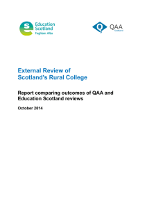 External Review of Scotland's Rural College  Report comparing outcomes of QAA and