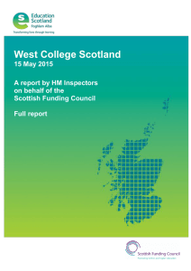 West College Scotland  15 May 2015 A report by HM Inspectors