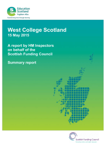 West College Scotland  15 May 2015 A report by HM Inspectors