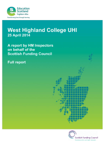 West Highland College UHI  25 April 2014 A report by HM Inspectors