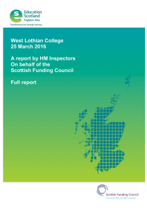 West Lothian College 25 March 2016  A report by HM Inspectors