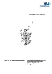 Learning community inspection A report by HM Inspectorate of Education