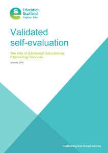 Validated self-evaluation  The City of Edinburgh Educational