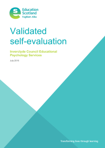 Validated self-evaluation  Inverclyde Council Educational