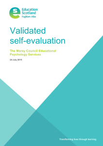 Validated self-evaluation  The Moray Council Educational