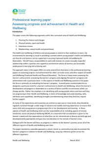 Professional learning paper: Assessing progress and achievement in Health and Wellbeing