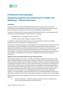 Professional learning paper: Assessing progress and achievement in Health and